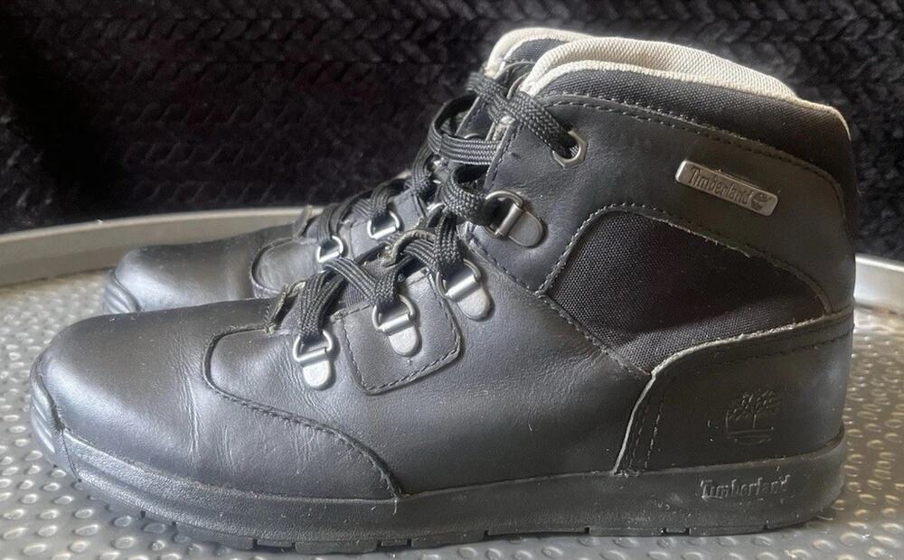 Men's Timberland Black Leather Lace Up Boots Size 6.5